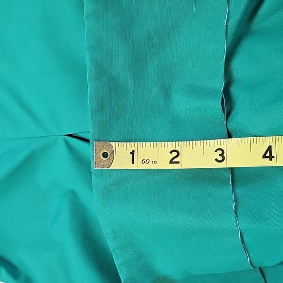 Vtg Green Girls Dress W/vine Applique Tie & Button Back Box Pleats - Picture 8 of 8